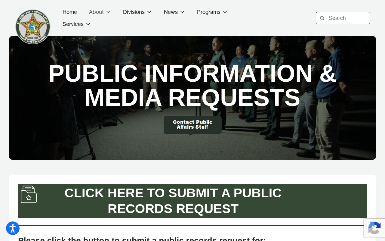 St. Johns County Sheriff Public Affairs media records channel